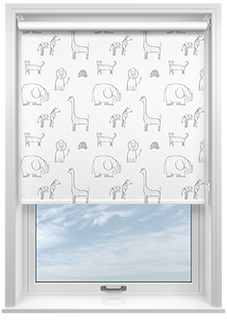 Zootime Sketch, Elephant Grey - Twist&Fit Roller Blind
